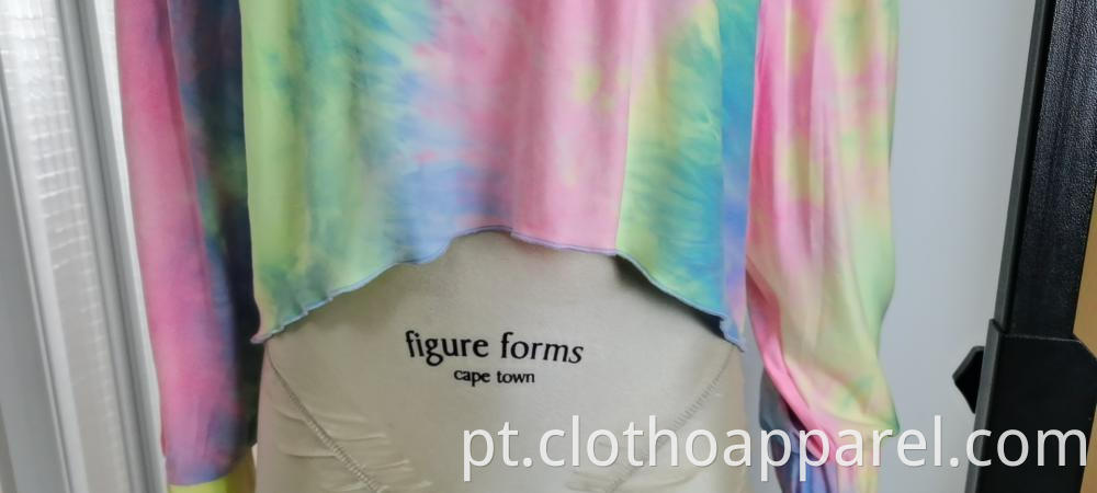 Wholesale Women's Color Tie Dyed Short Hoodie
